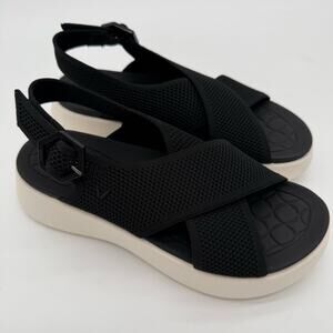 Vivaia Kara AdaptAll Sport Black Knit Lightweight Comfort Cushion Sandals 7.5